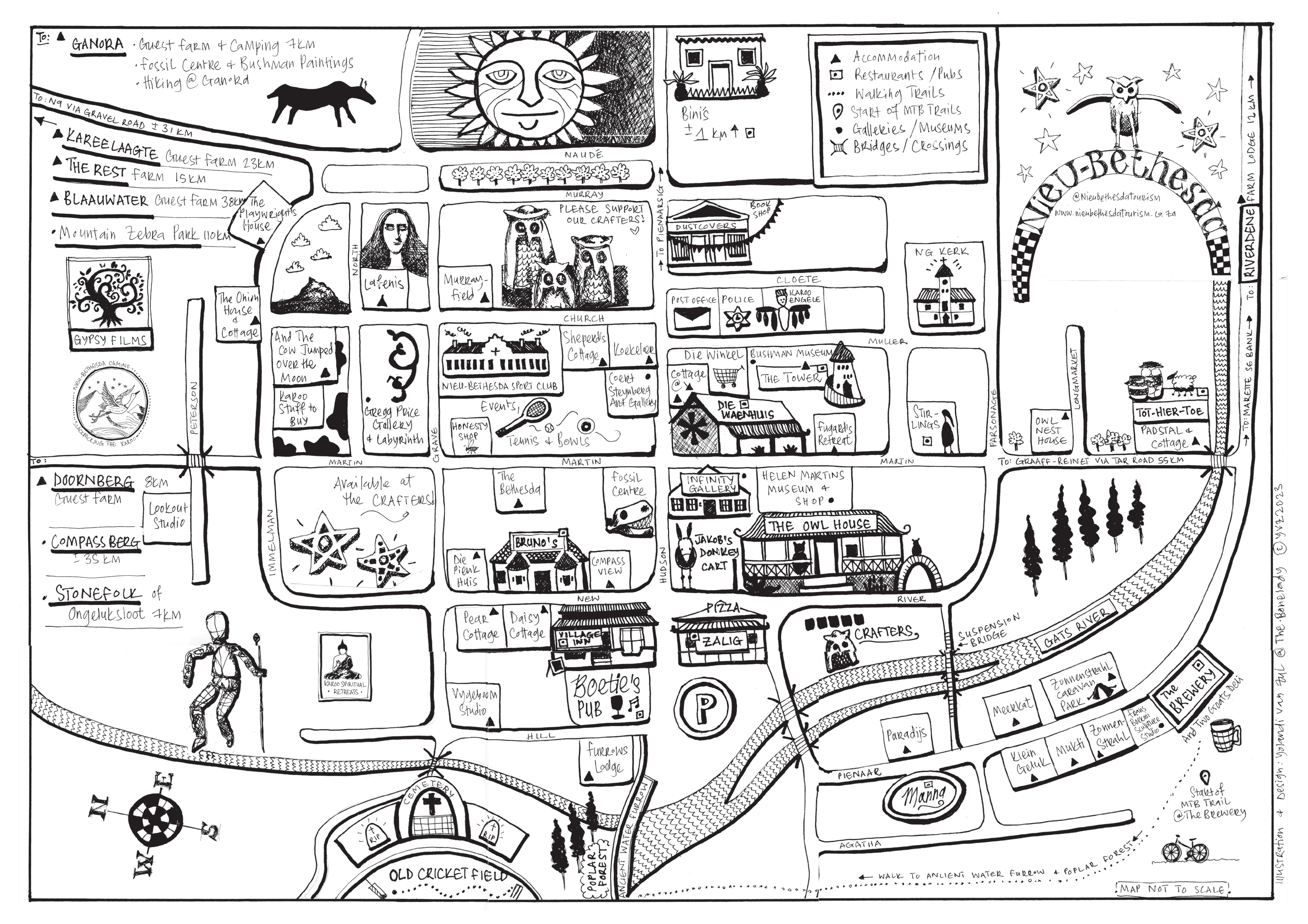 Visitor Guide What You Need To Know Nieu Bethesda Tourism   Nieu Bethesda CTO Map May 2023 PRINT PDF 1 1 